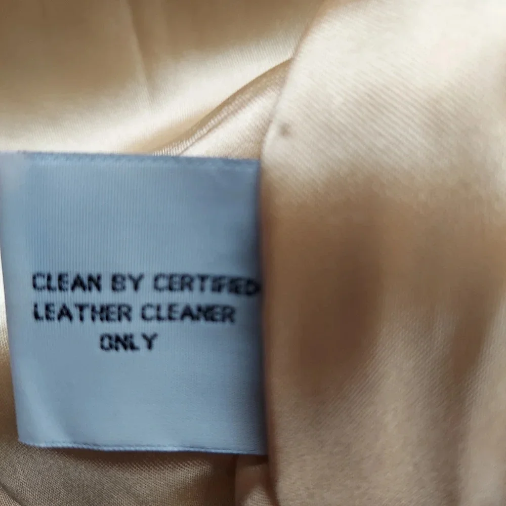 Pioneer Wear Vintage NOS Cream Leather Button Down Front Fringed A-Line Skirt‎